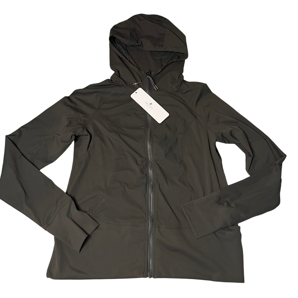 CRZ YOGA Women Mountain Green Lightweight Hooded Full Zip Athletic Jacket Size M